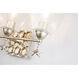 Star 3 Light 22 inch Silver leaf Bath Light Wall Light in Silver Leaf with Antique